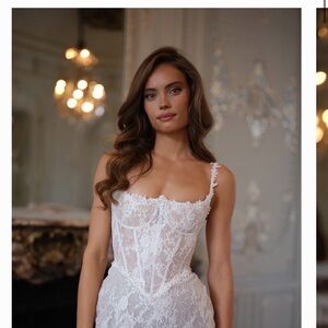 Delicate White Lace Corset Chemise with Floral Embroidery